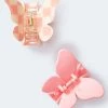 Aeropostale Women's Checkerboard & Matte Butterfly Claw Hair Clip 2-Pack
