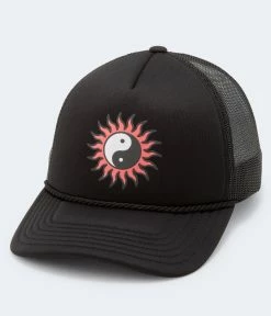 Aeropostale Men's Yin Yang Sun Adjustable Foam Trucker Hat