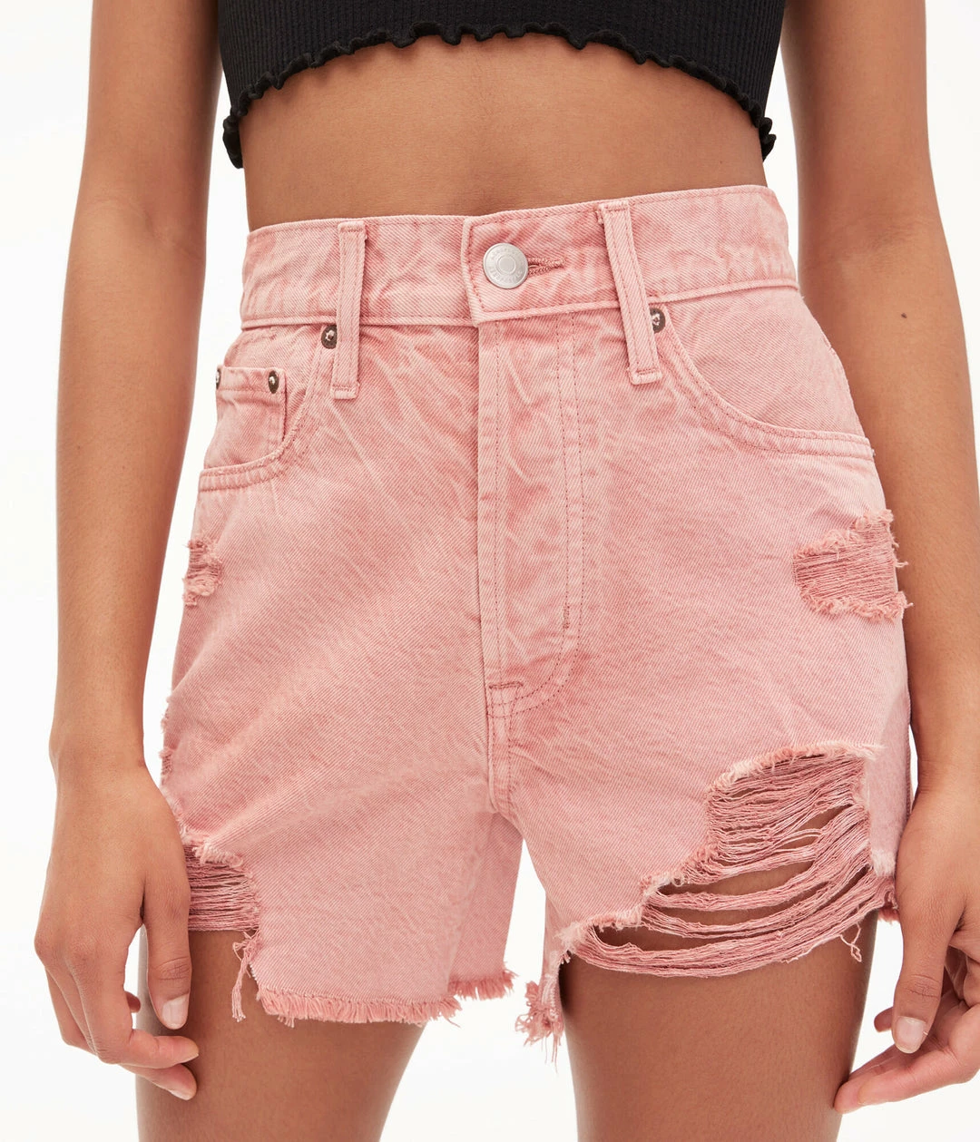 Aeropostale Women's Premium Air '90S High-Rise Cutoff Denim Shorts - Image 6