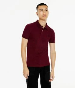 Aeropostale Men's A87 Ny Streaky Stretch Pique Polo Blue