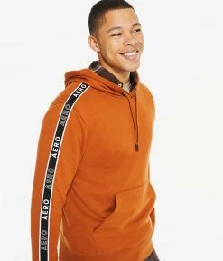 Aeropostale Men's Heritage Logo Tape Pullover Hoodie
