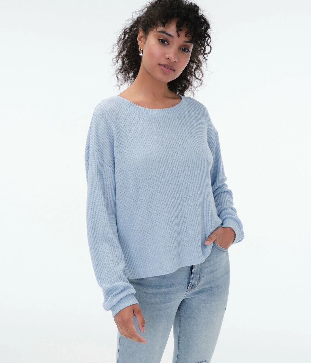 Aeropostale Women's Long Sleeve Cozy Waffle Tee - Image 6
