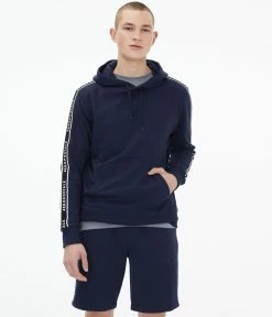 Aeropostale Men's Heritage Logo Tape Pullover Hoodie