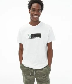 Aeropostale Men's Nyc Liberty Appliquac Graphic Tee