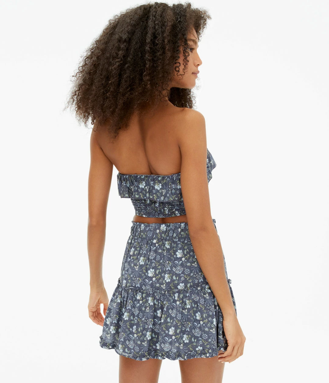 Aeropostale Women's Floral Smocked Cropped Tube Top - Image 4