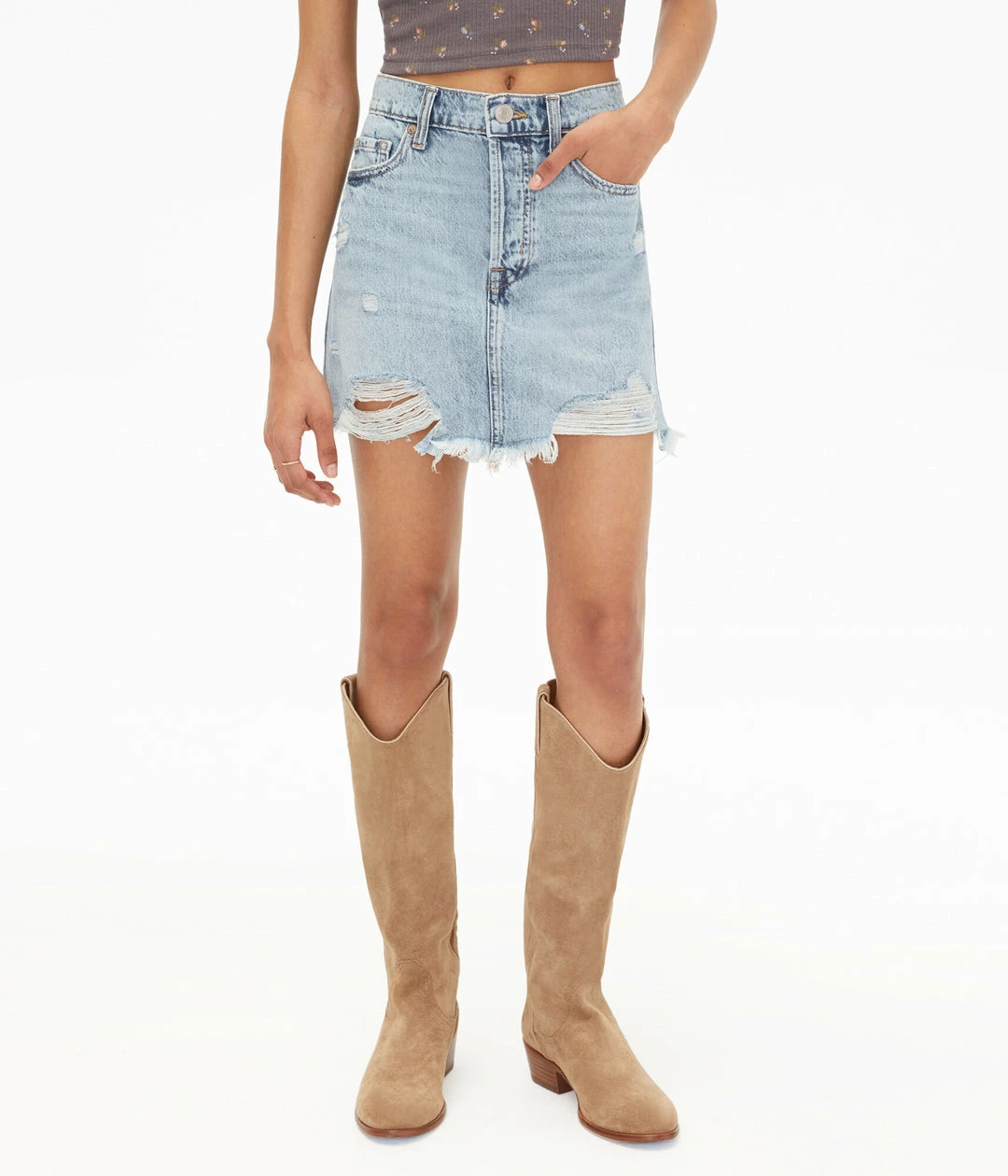 Aeropostale Women's Premium Air Denim High-Rise Mini Skirt