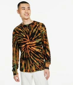 Aeropostale Men's Long Sleeve Spiral Tie-Dye Crew Tee