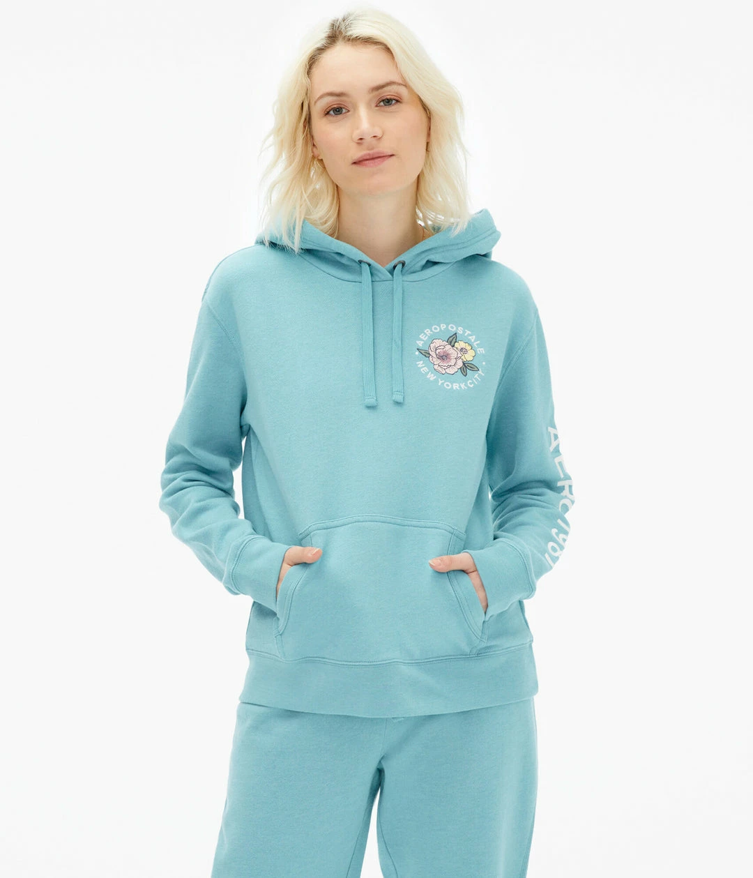 Aeropostale Women's Floral Pullover Hoodie