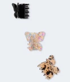 Aeropostale Women's Multi Mini Butterfly Claw Hair Clip 3-Pack