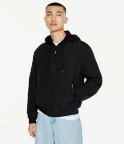 Aeropostale Men's Hooded Bomber Jacket