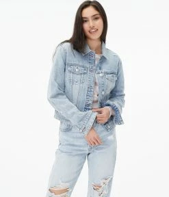Aeropostale Women's Light Wash Denim Jacket