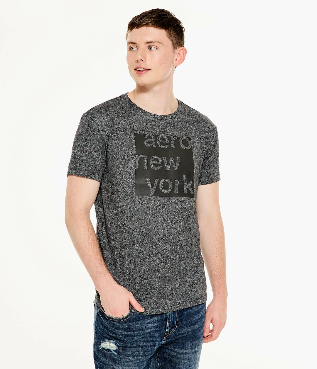 Aeropostale Mens Men's New York Square Graphic Tee Black - Image 3