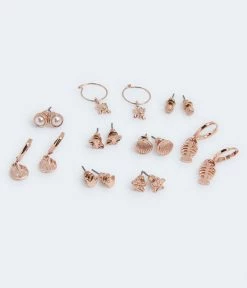 Aeropostale Women's Seaside Stud & Hoop Earring 9-Pack