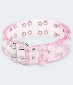 Aeropostale Women's Vinyl Glitter Grommet Belt