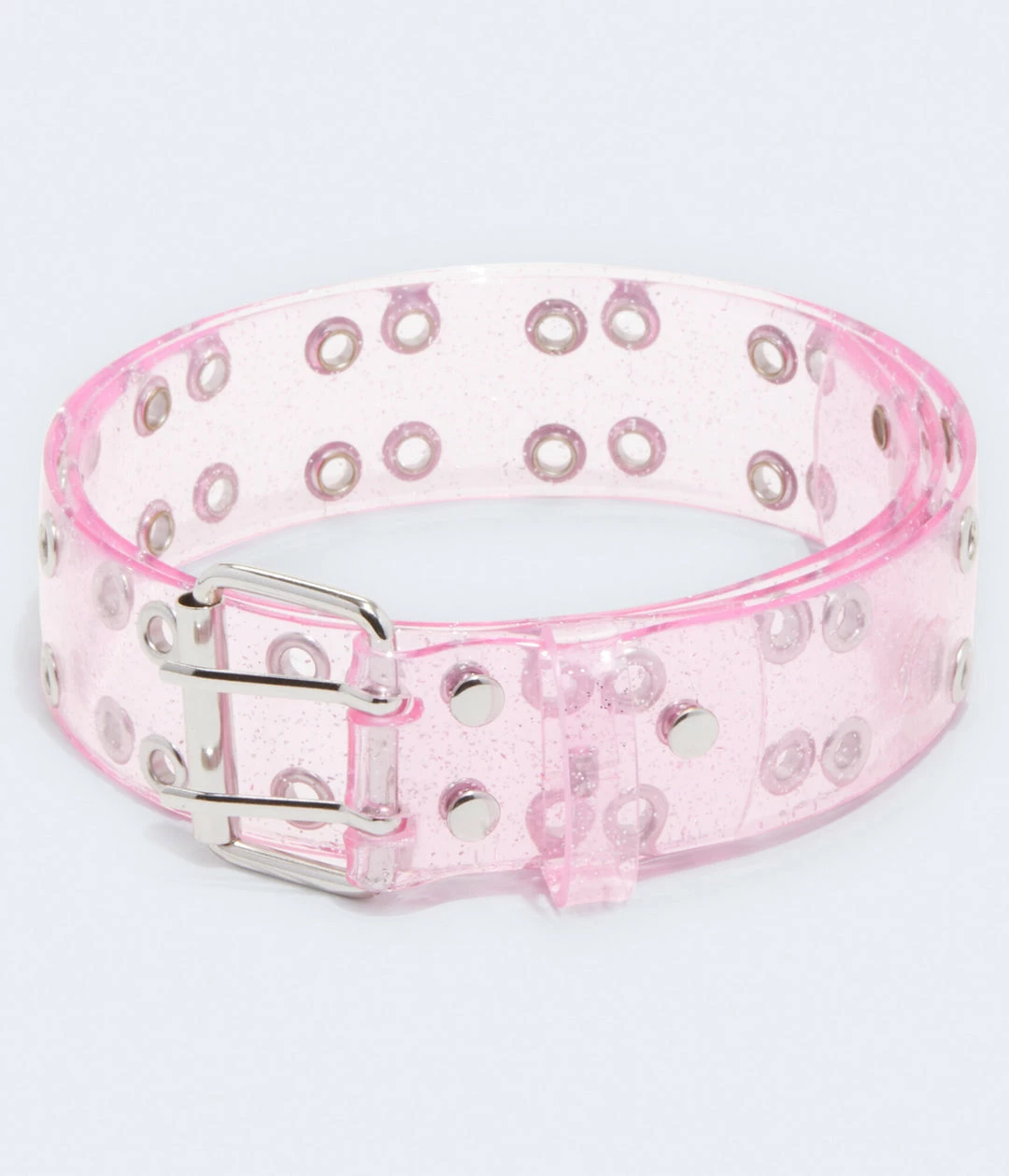 Aeropostale Women's Vinyl Glitter Grommet Belt