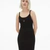 Aeropostale Women's Solid Scoop-Neck Embroidered Bodycon Dress
