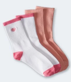 Aeropostale Women's Winged Heart & Solid Crew Sock 2-Pack***