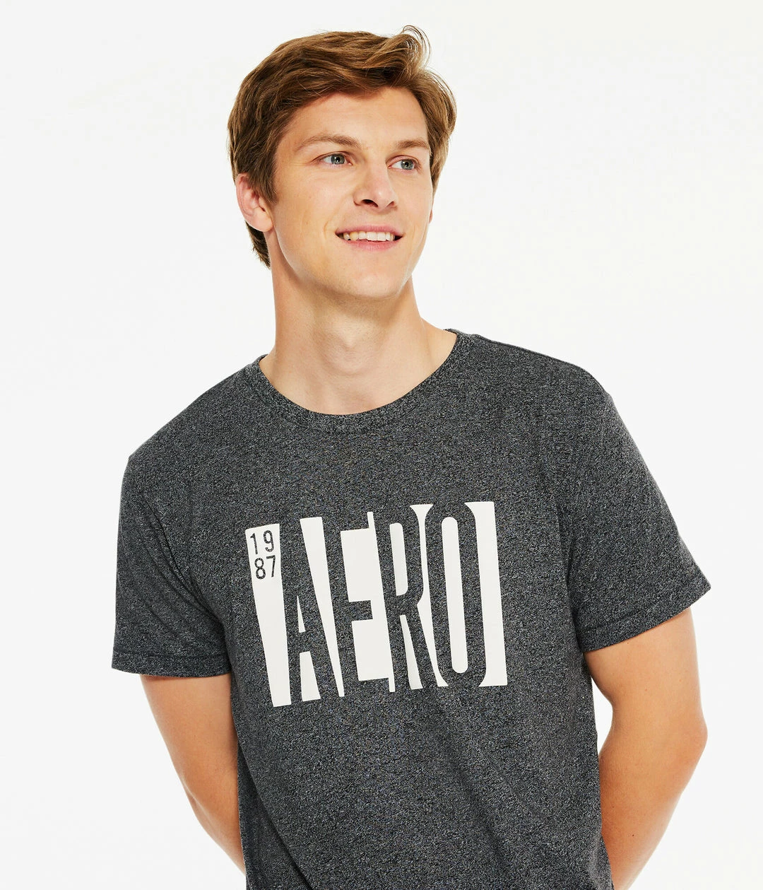 Aeropostale Men's Shadow Box Logo Graphic Tee