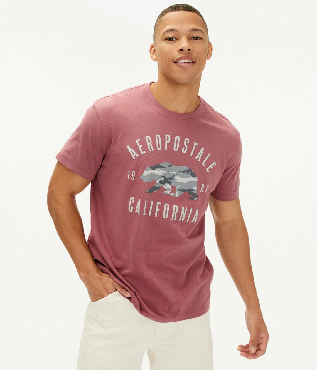 Aeropostale Mens Camo Bear Graphic Tee - Image 8