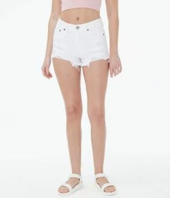 Aeropostale Womens High-Rise Denim Shorty Shorts