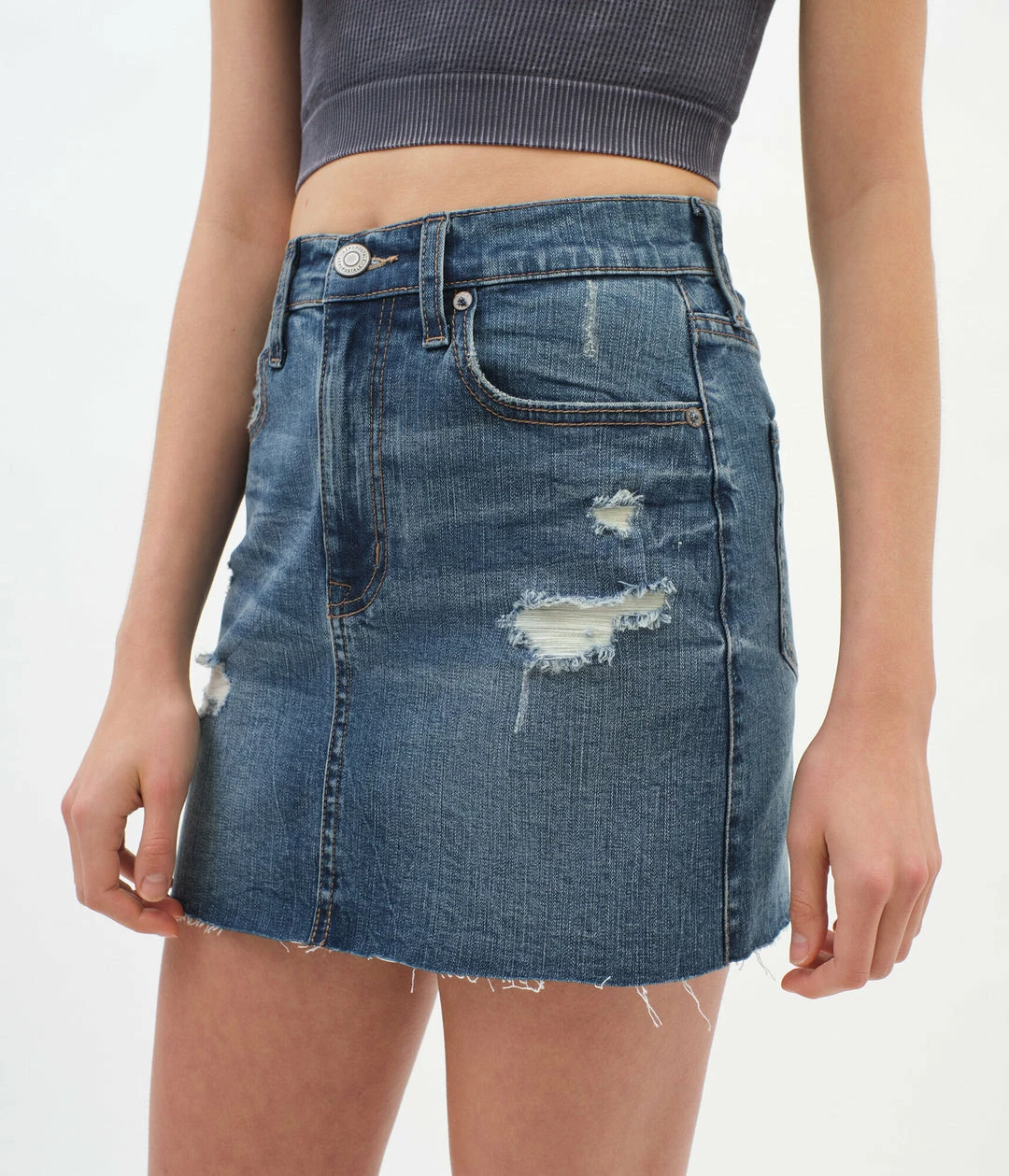 Aeropostale Women's Real Denim High-Rise Mini Skirt - Image 3