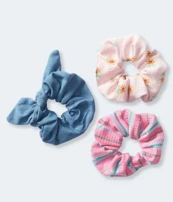 Aeropostale Women's Textured Stripe Scrunchie 3-Pack