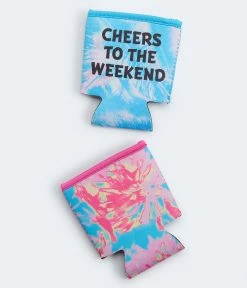 Aeropostale Women's Cheers & Tie-Dye Koozie 2-Pack