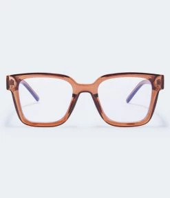 Aeropostale Women's Translucent Rectangular Blue Light Glasses