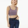 Aeropostale Women's Seamless Square-Neck Cropped Tank