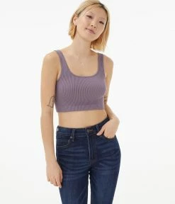 Aeropostale Women's Seamless Square-Neck Cropped Tank