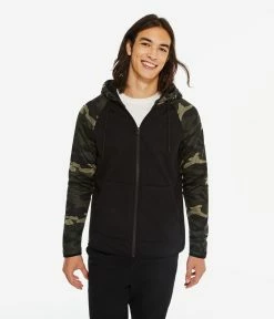 Aeropostale Men's Air Softspun Tech Fleece Camo Colorblock Full-Zip Hoodie