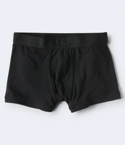 Aeropostale Men's Solid Logo Knit Trunks
