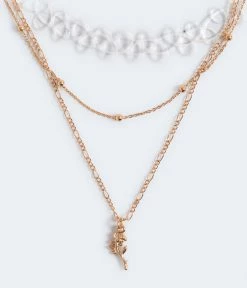Aeropostale Women's Rose Necklace 3-Pack