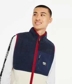 Aeropostale Men's Colorblocked Sherpa Fleece Vest for women