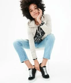 Aeropostale Womens Women's Solid Lightweight Full-Zip Hoodie