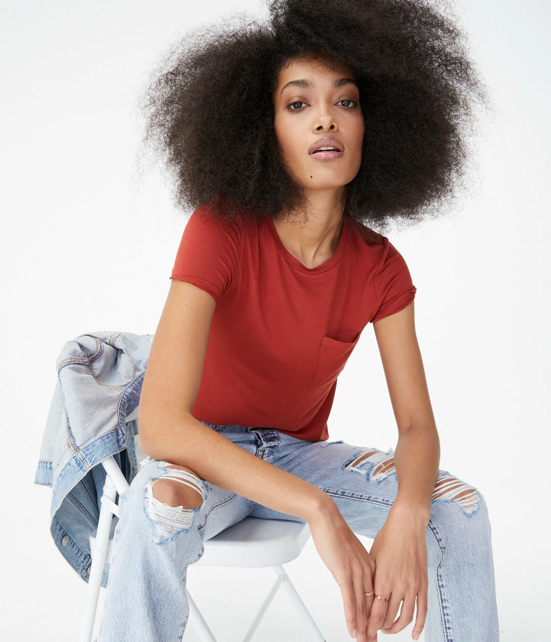 Aeropostale Women's Seriously Soft Crew Pocket Tee - Image 2