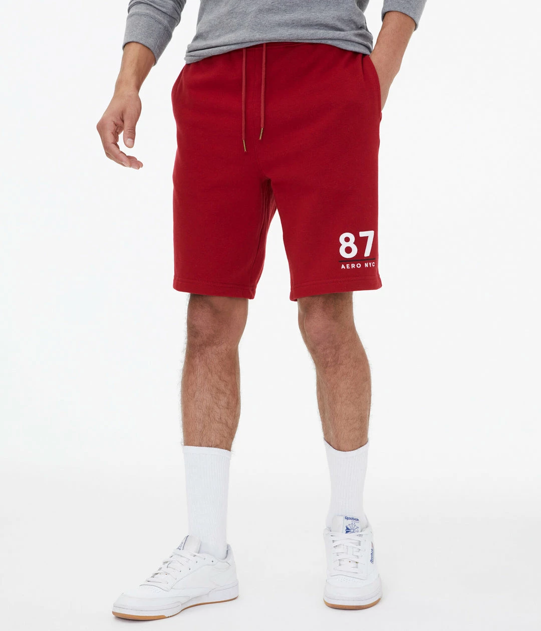 Aeropostale Men's Nyc 87 Heritage Fleece Shorts