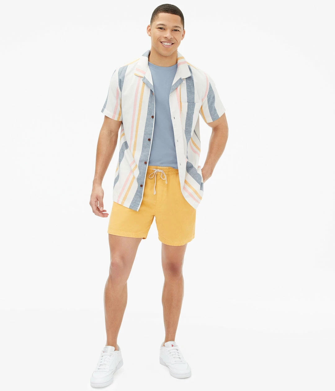 Aeropostale Men's Vertical Stripe Button-Down Resort Shirt - Image 2
