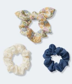 Aeropostale Women's Floral Bow Scrunchie 3-Pack
