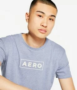 Aeropostale Men's Box Logo Appliquac Graphic Tee