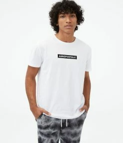 Aeropostale Men's Box Logo Appliquac Graphic Tee