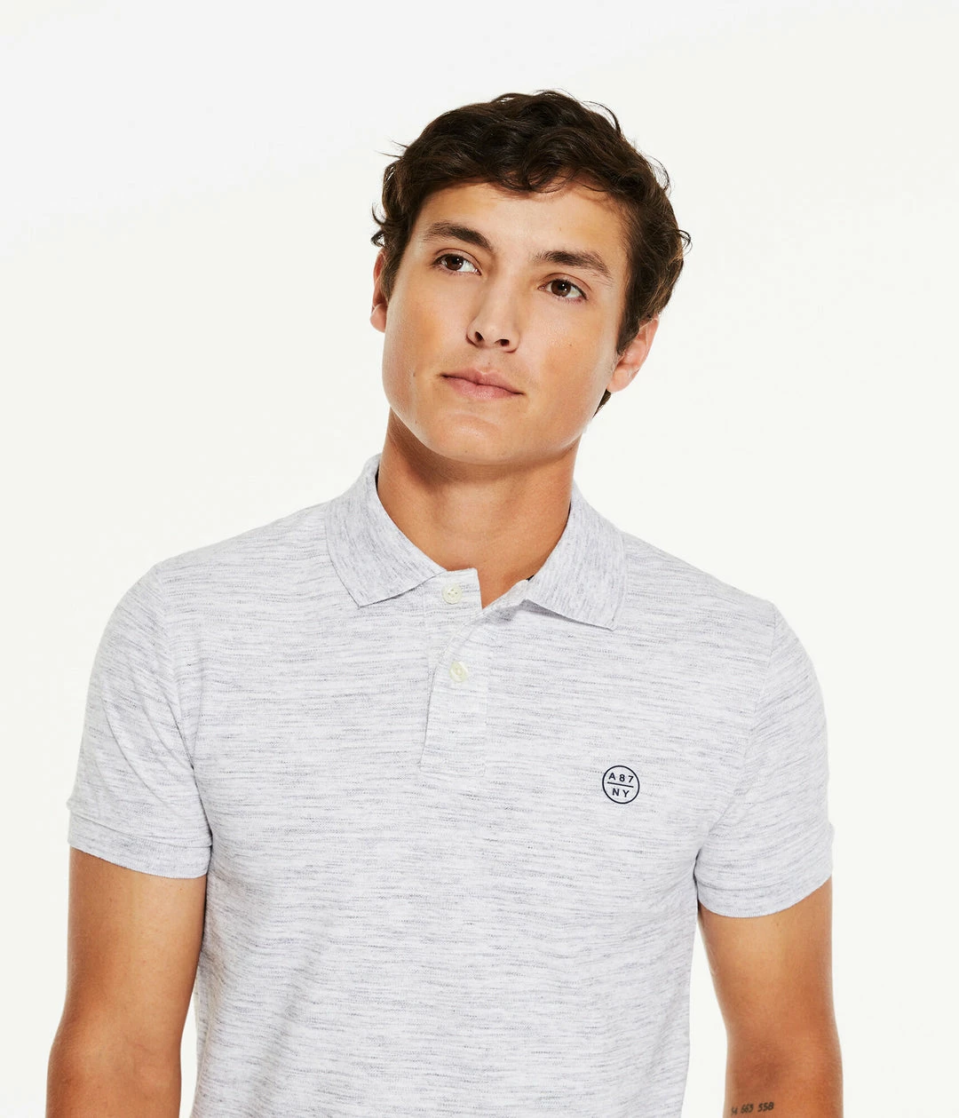 Aeropostale Men's A87 Ny Streaky Stretch Pique Polo Blue - Image 3