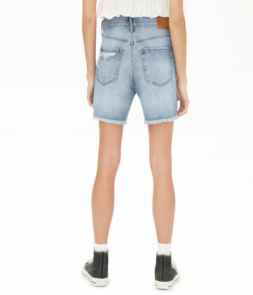 Aeropostale Women's '90S High-Rise Baggy Hemp Denim Shorts - Image 4