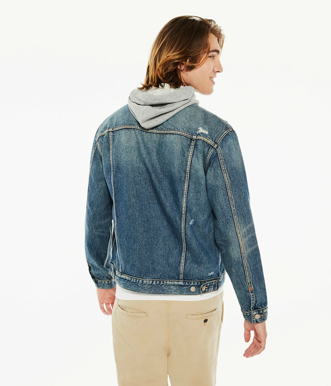Aeropostale Men's Hooded Denim Trucker Jacket - Image 4
