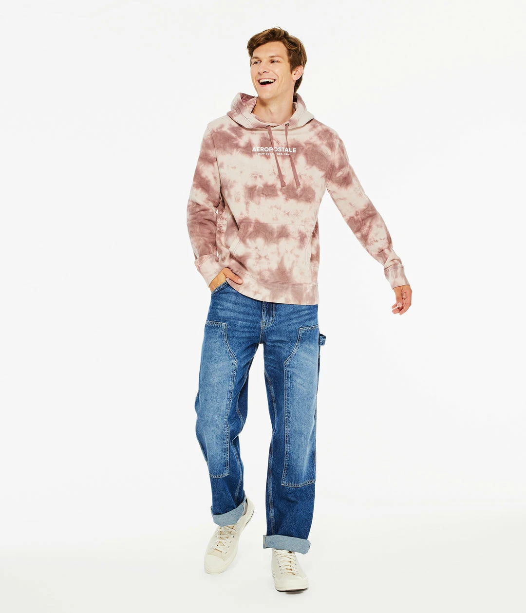 Aeropostale Men's Logo Tie-Dye Pullover Hoodie - Image 2