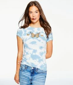 Aeropostale Women's Butterfly Tie-Dye Graphic Tee