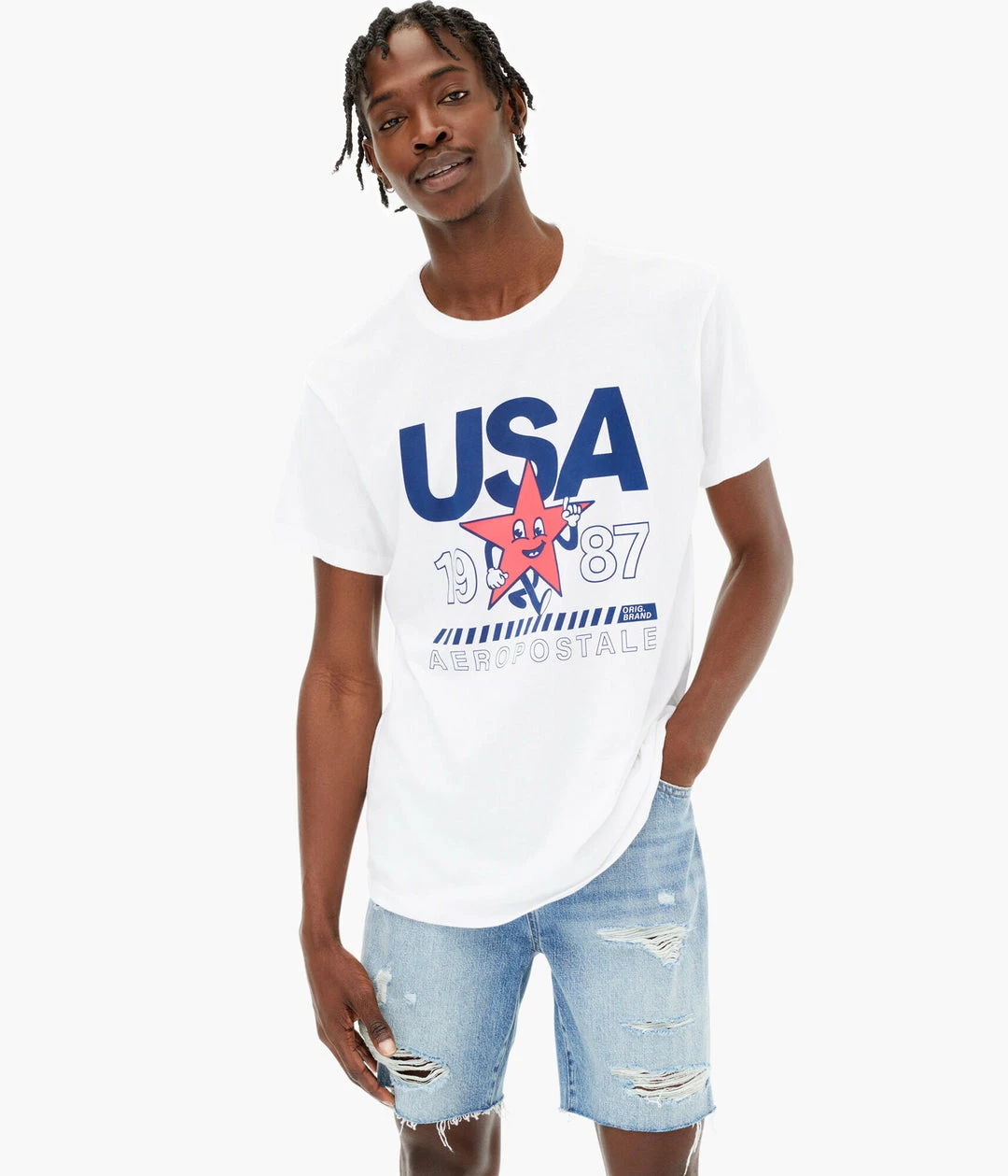 Aeropostale Men's Usa Star Graphic Tee