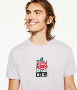 Aeropostale Men's Rose Box Logo Graphic Tee