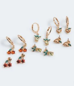 Aeropostale Women's Fabulous Fruits Stud & Hoop Earring 6-Pack