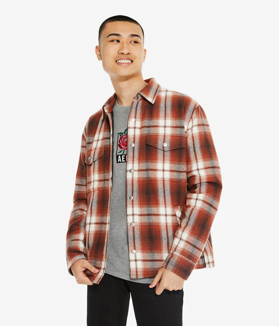 Aeropostale Men's Plaid Flannel Shacket